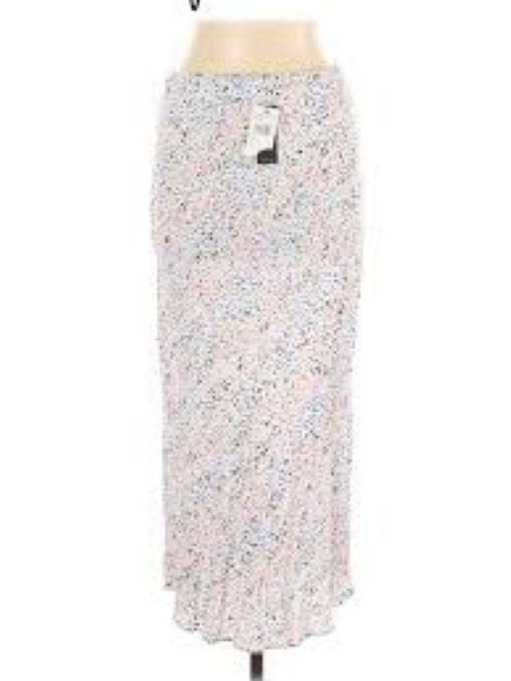 AFRM White Maxi Skirt with Pastel Floral Speckle